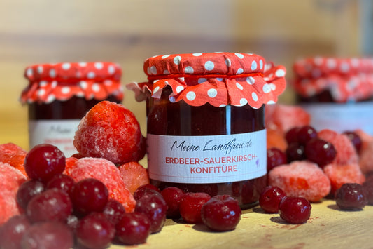 Erdbeeren - Sauerkirsche Fruchtkonfitüre 300g