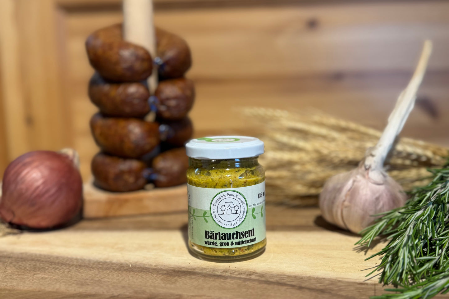 Regionaler Bärlauchsenf aus Mecklenburg-Vorpommern im Glas

