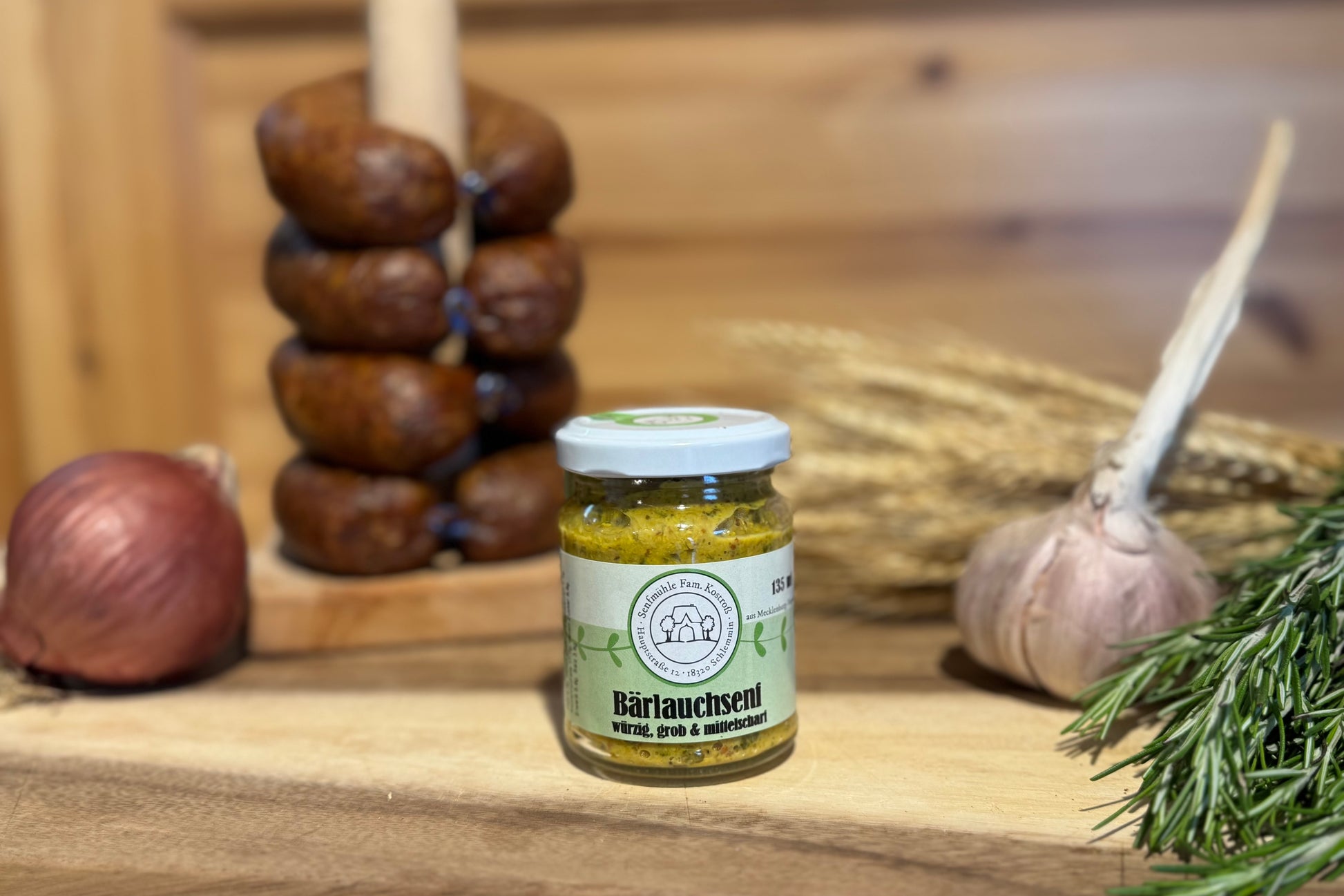Regionaler Bärlauchsenf aus Mecklenburg-Vorpommern im Glas

